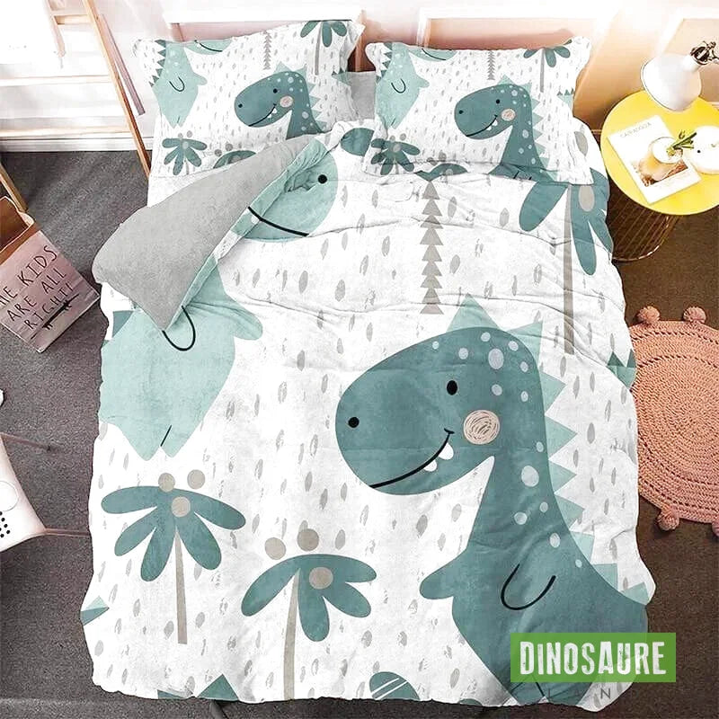 Housse de Couette Dinosaure Palmiers