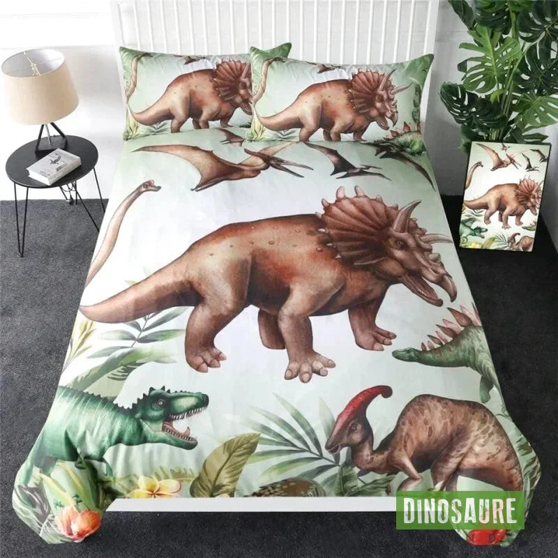 Housse de Couette Dinosaure Tricératops