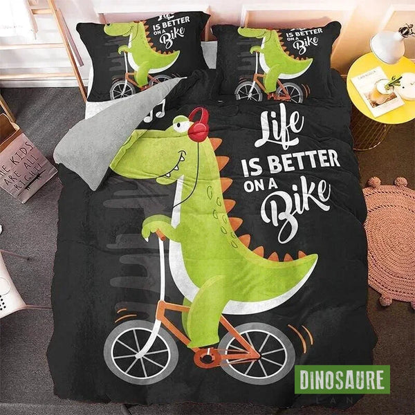 Housse de Couette Dinosaure Vélo