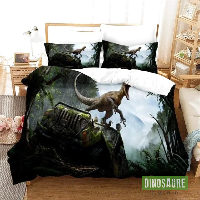 Housse de Couette Dinosaure Velociraptor