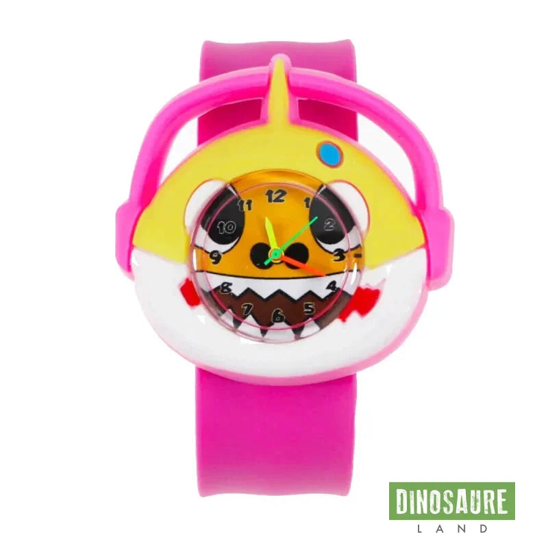 Montre Dinosaure Enfant T-Rex Rose et Jaune