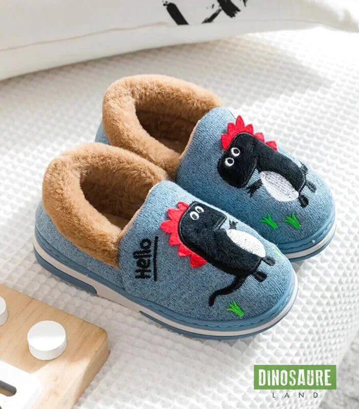 chaussons polaires dinosaure enfant