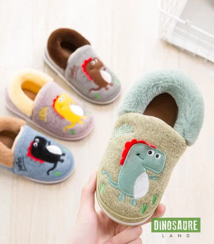 chaussons polaires dinosaure enfant