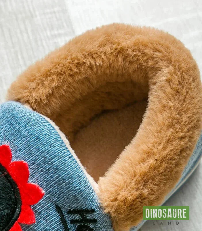 chaussons polaires dinosaure enfant