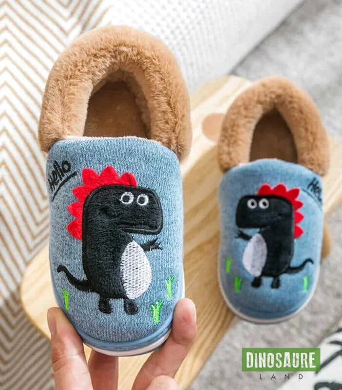 chaussons polaires dinosaure enfant