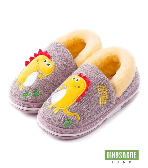 chaussons polaires dinosaure enfant