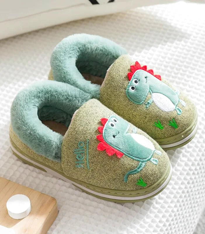 chaussons polaires dinosaure enfant