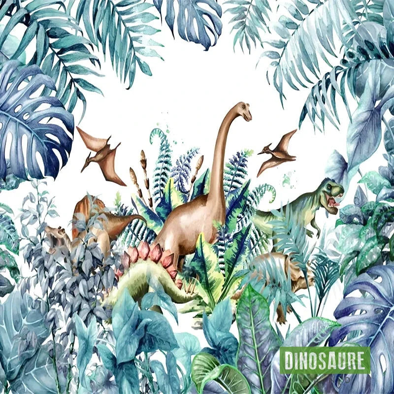 papier peints dinosaure dans la jungle