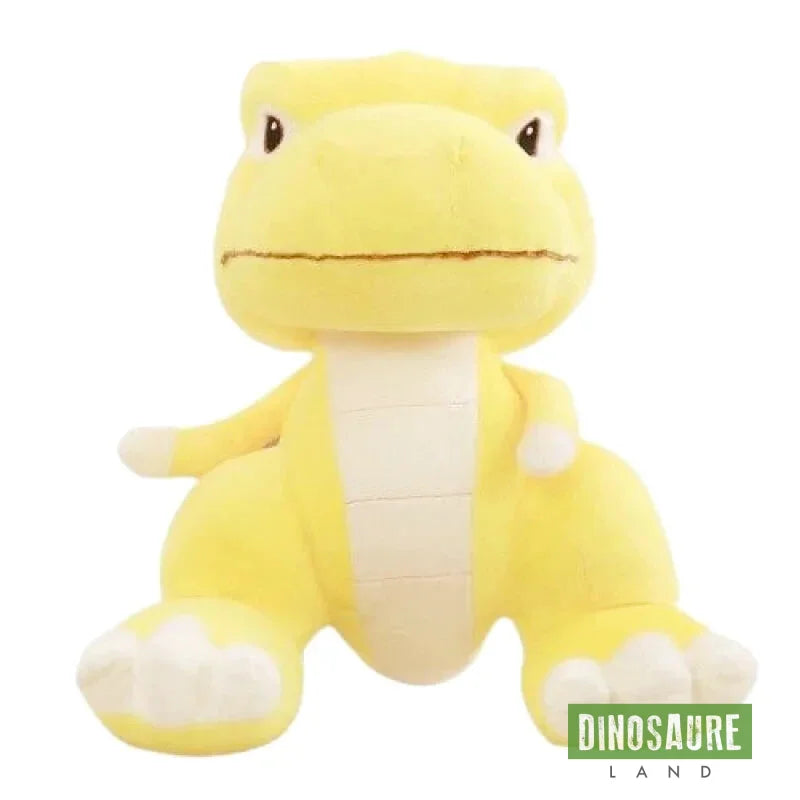 peluche dinosaure vert et jaune