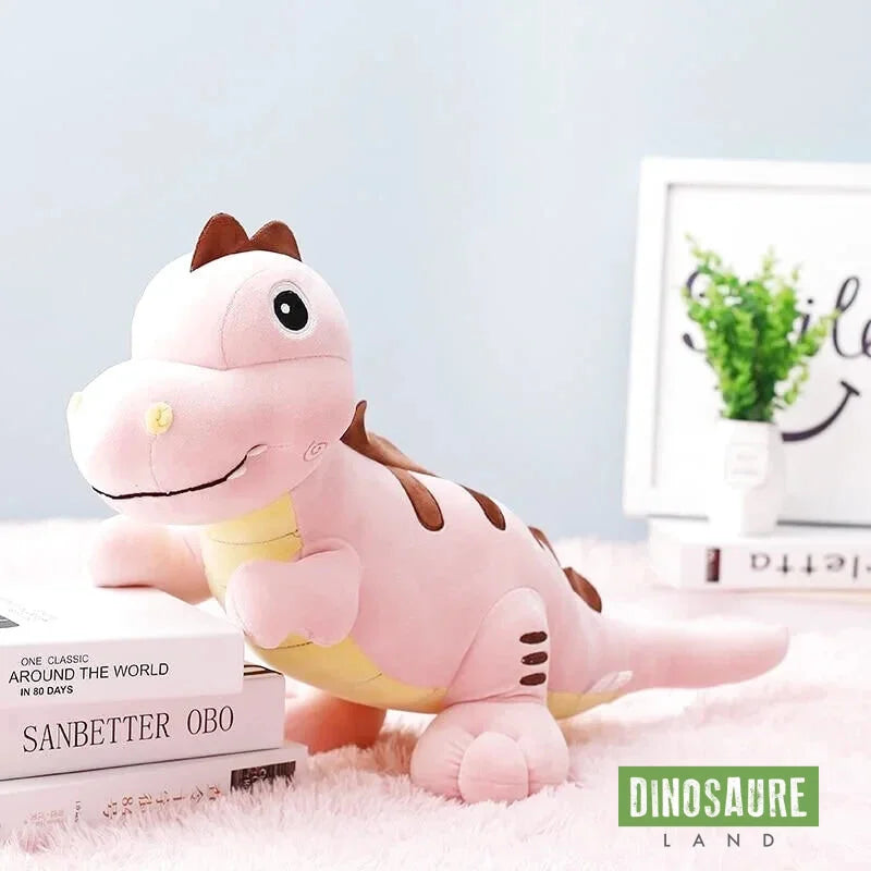 Peluche Dinosaure avec Rayures Rose