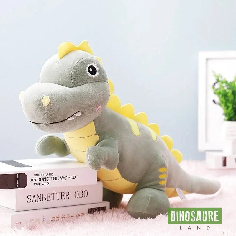 Peluche Dinosaure avec Rayures Vert Foncé