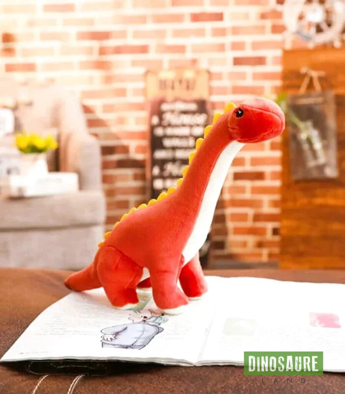 Peluche dinosaure Diplodocus Brachiosaure rouge