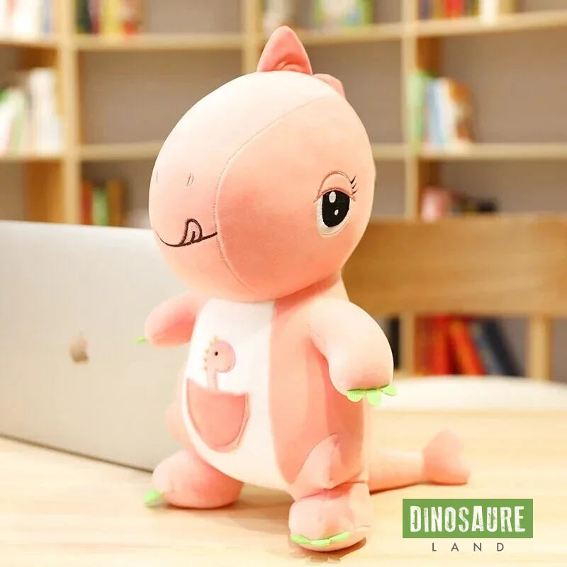 Peluche Dinosaure Ecologique Rose