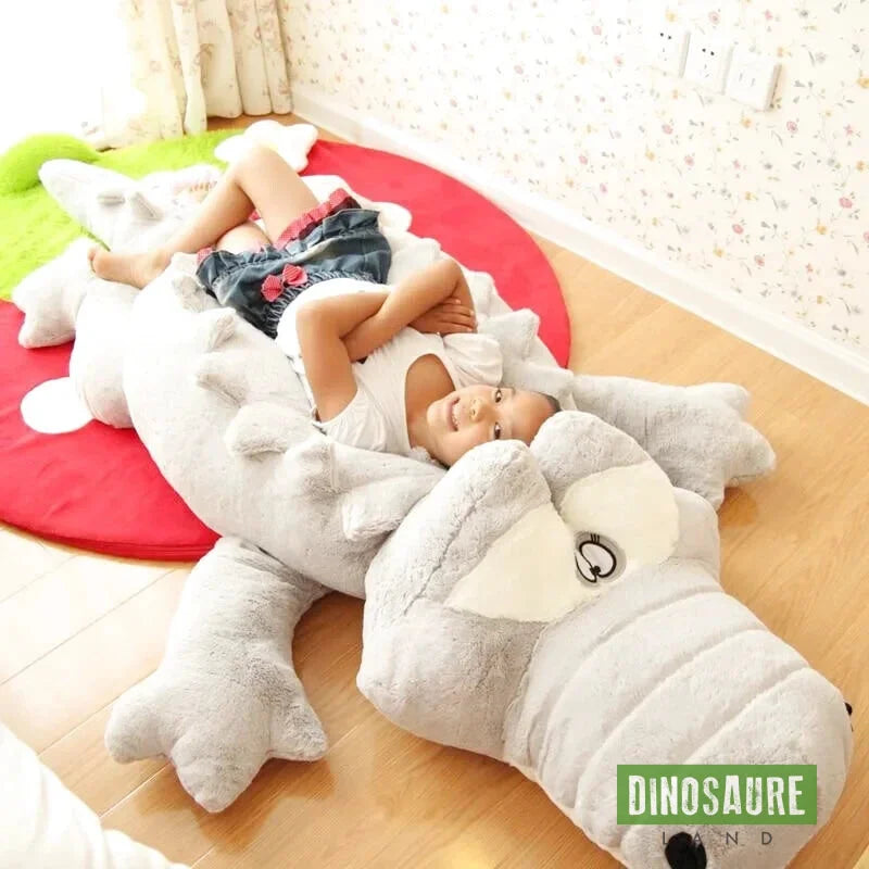 Peluche Dinosaure Géante Gris