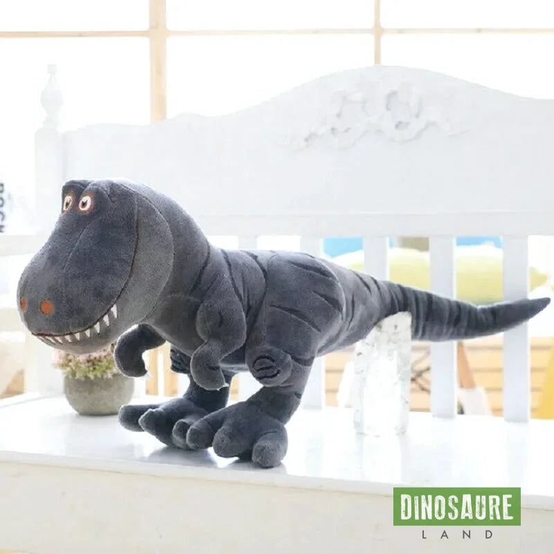 dinosaure en peluche pas cher gris