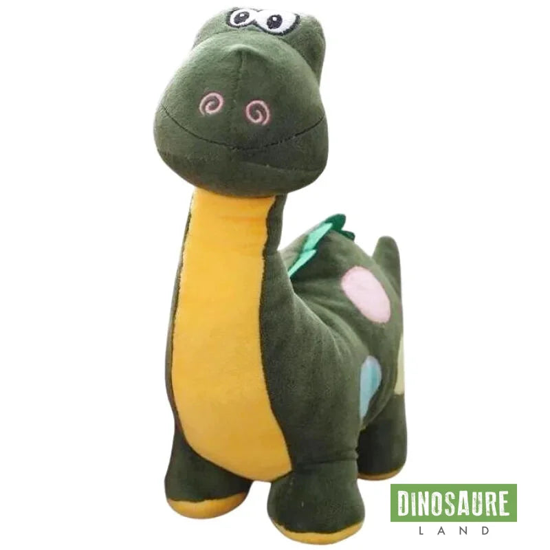 Peluche Dinosaure Vert Jaune et Rose