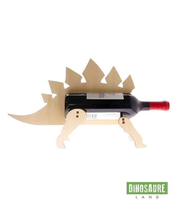 Porte bouteille de vin en bois dinosaure Stégosaure