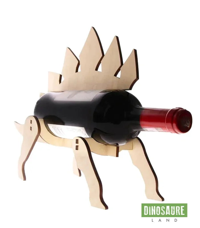 Porte bouteille de vin en bois dinosaure Stégosaure