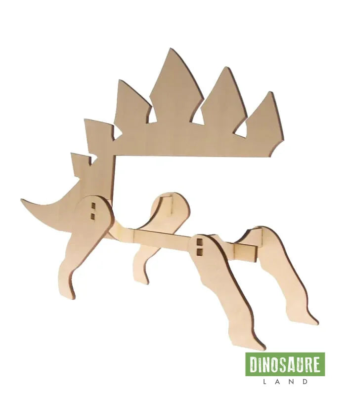 Porte bouteille de vin en bois dinosaure Stégosaure