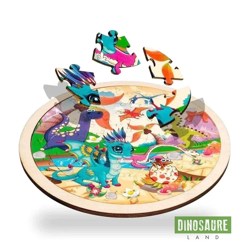 Puzzle Dinosaure Rond