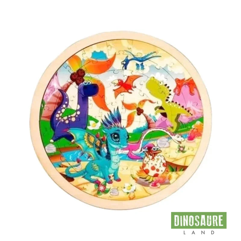 Puzzle Dinosaure Rond