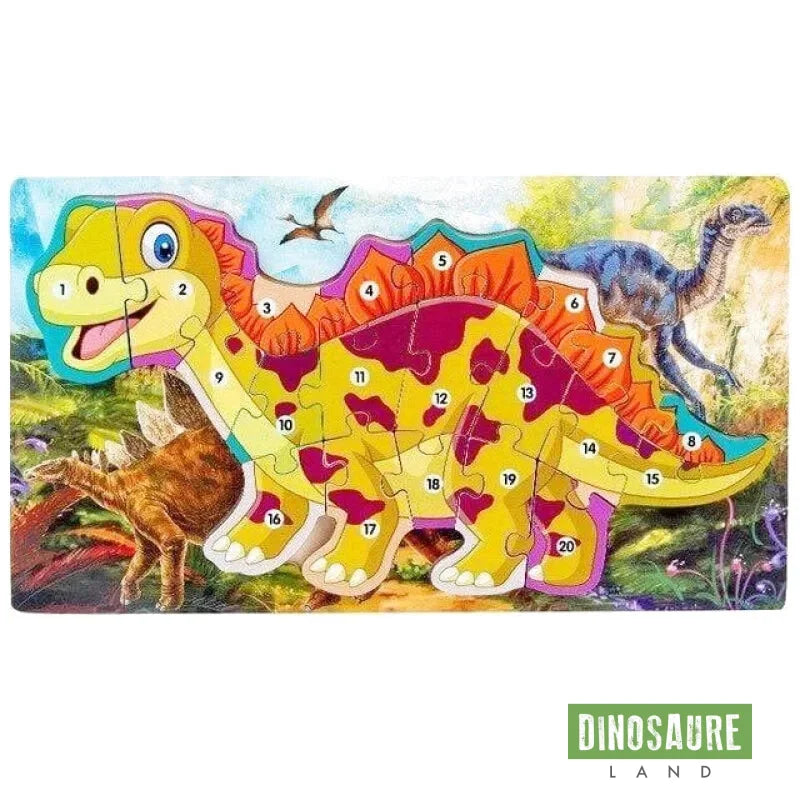 Puzzle en Bois Dinosaure Chiffres