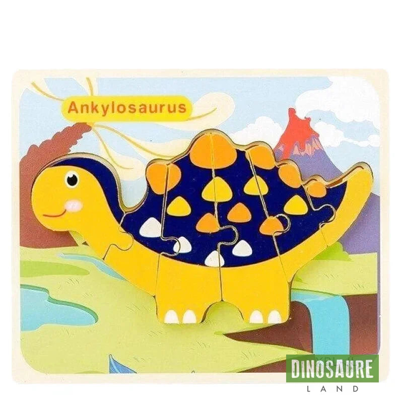 Puzzle Encastrable Bois Dinosaure Ankylosaure