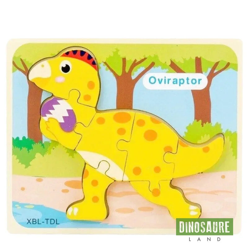 Puzzle Encastrable Bois Dinosaure Oviraptor