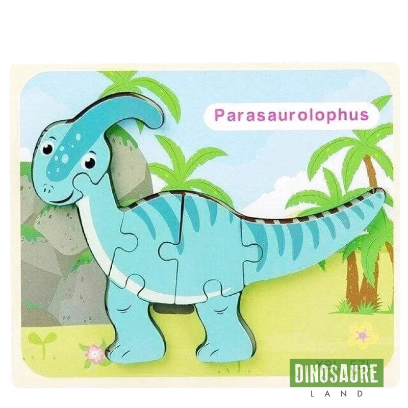 Puzzle Encastrable Bois Dinosaure Parasaurolophus