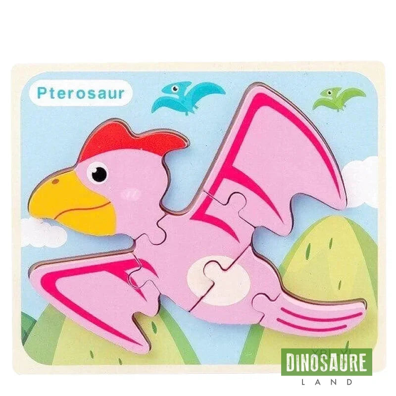 Puzzle Encastrable Bois Dinosaure Pterosaure