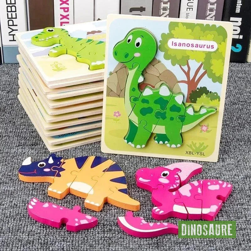 Puzzle Encastrable Bois Dinosaure