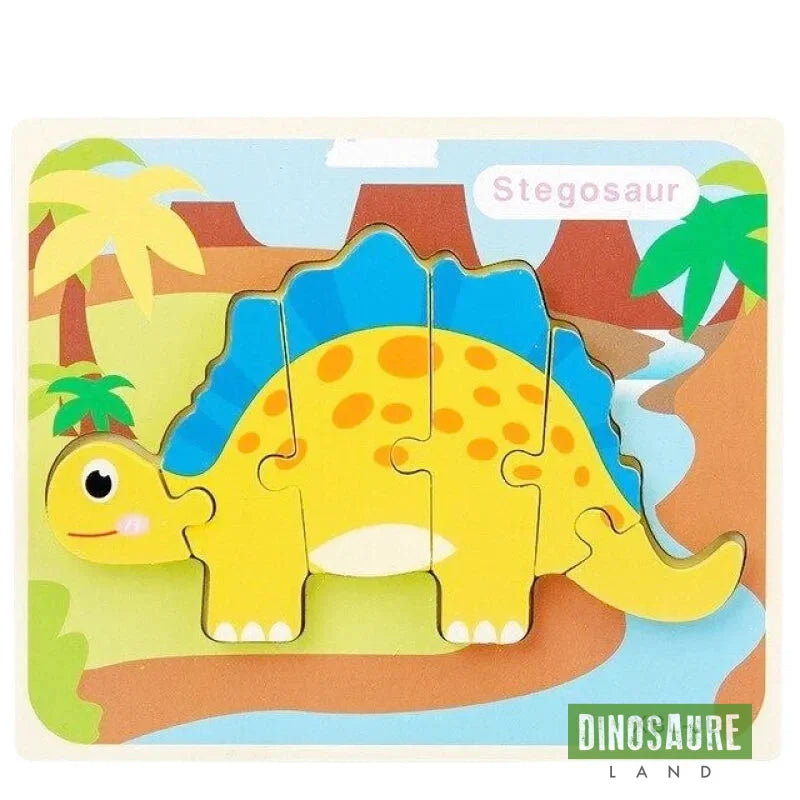 Puzzle Encastrable Bois Dinosaure Stégosaure