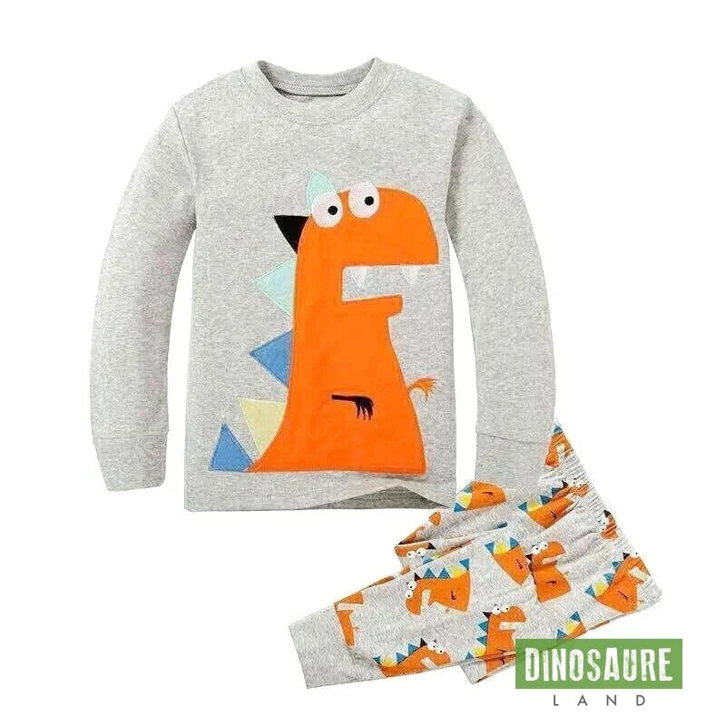 Pyjama Dinosaure Fille Gris