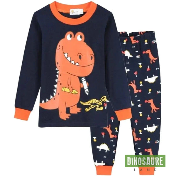 Pyjama Dinosaure Orange Garçon