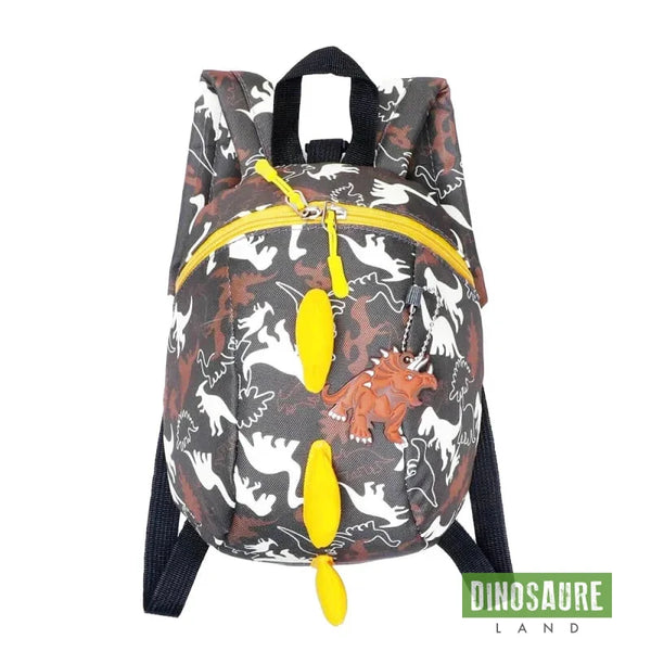 cartable dinosaure crête gris