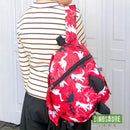 cartable dinosaure crête rouge