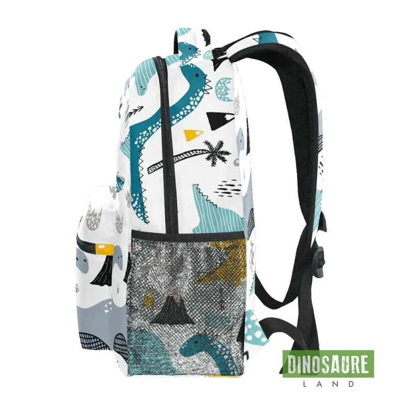 cartable dinosaure blanc diplodocus