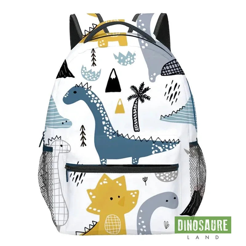 cartable dinosaure blanc diplodocus