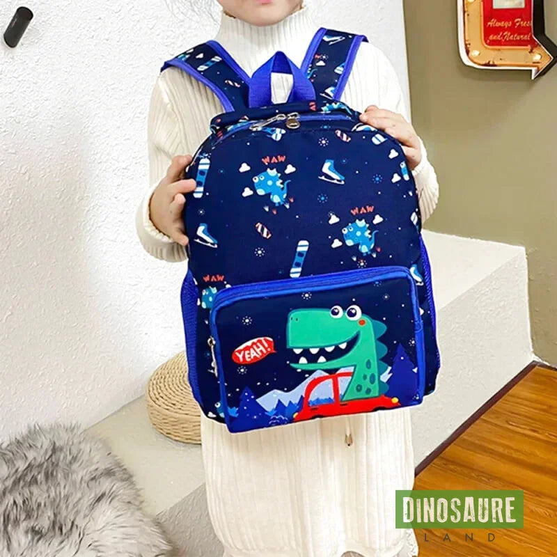 cartable sac a dos dinosaure bleu