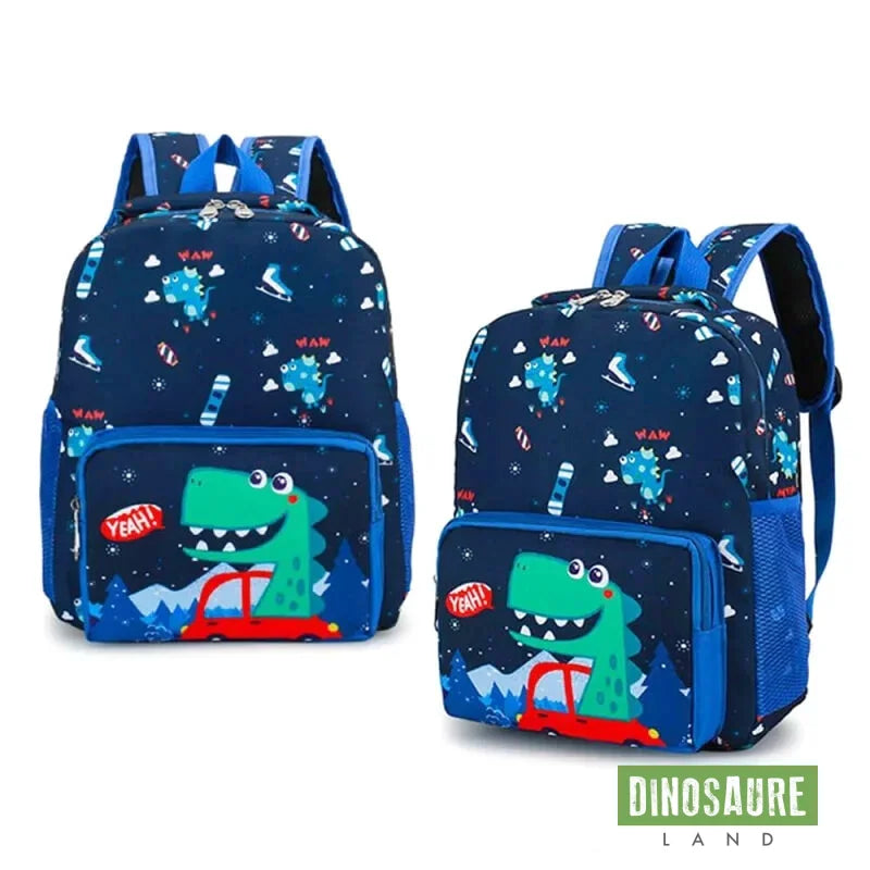 cartable sac a dos dinosaure bleu