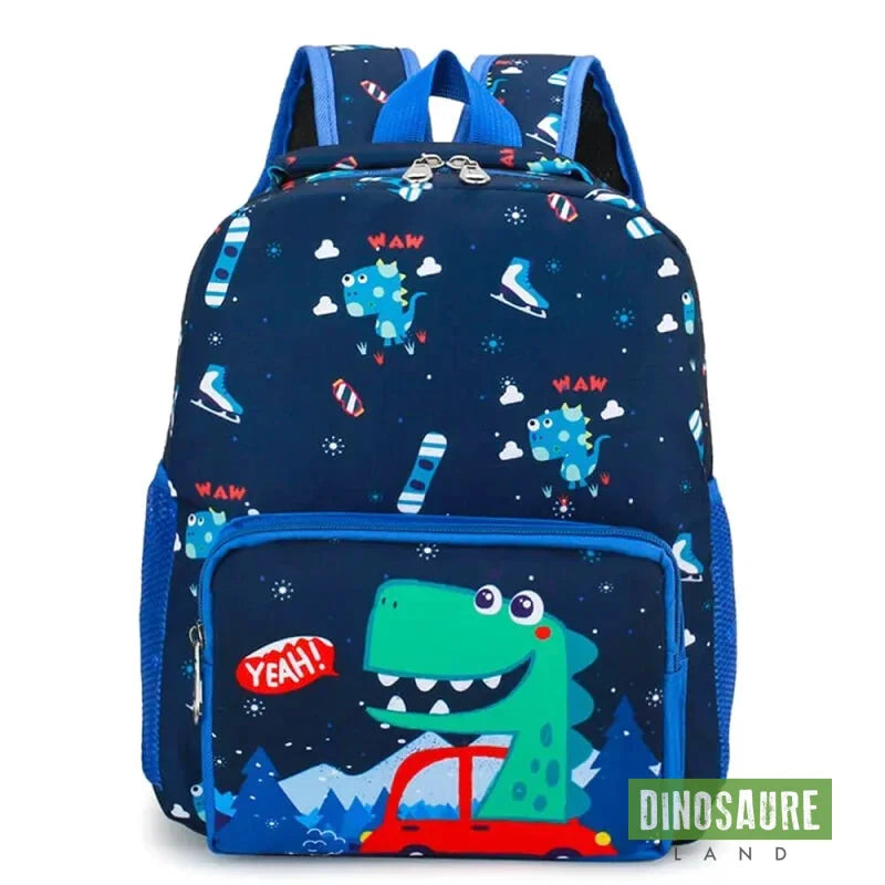 cartable sac a dos dinosaure bleu