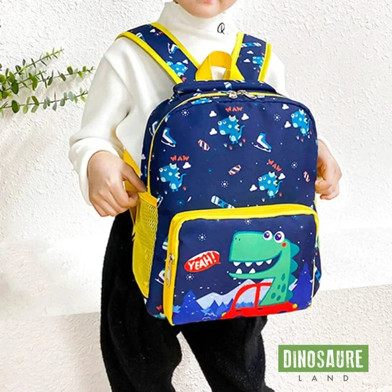 cartable sac a dos dinosaure jaune