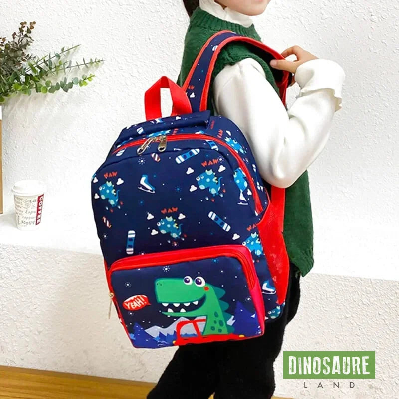 cartable sac a dos dinosaure rouge