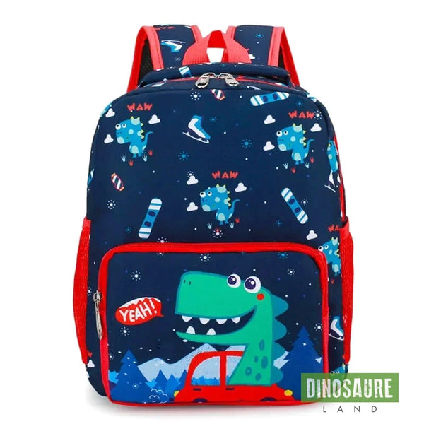 cartable sac a dos dinosaure rouge