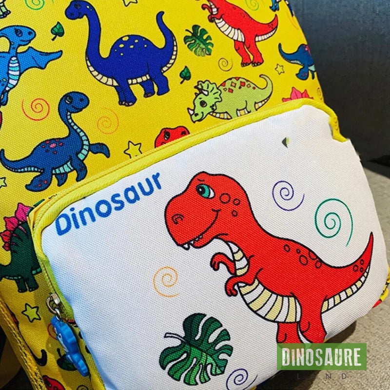 cartable dinosaure dessin jaune