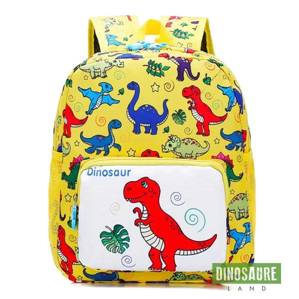 cartable dinosaure dessin jaune