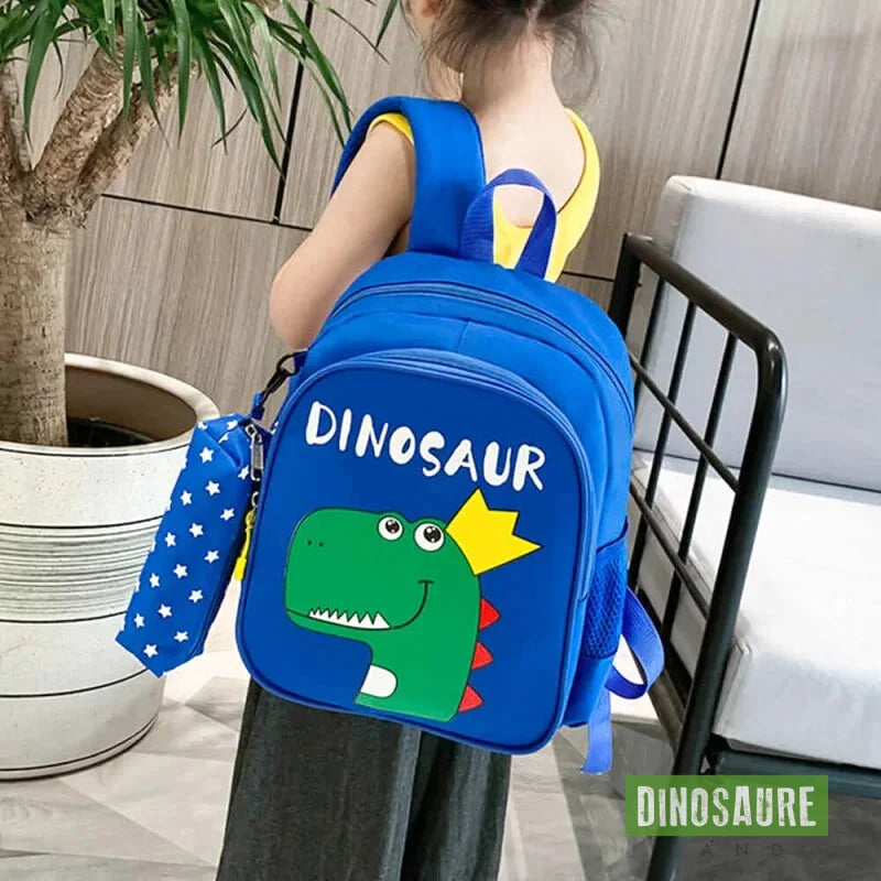 cartable dinosaure bleu