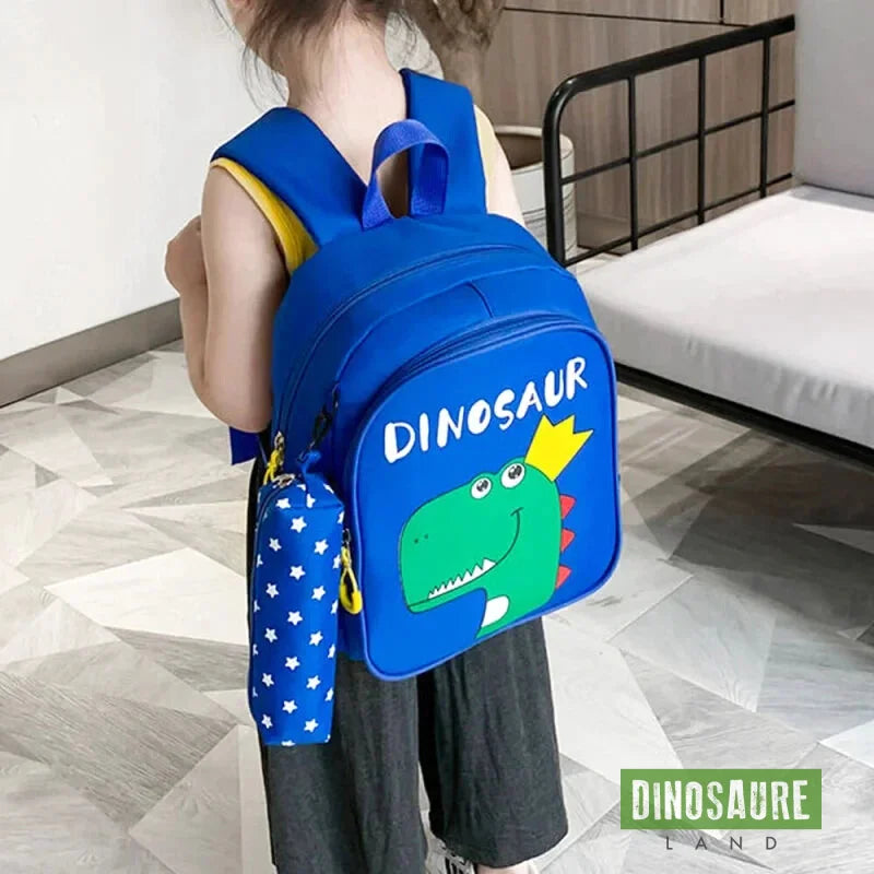 cartable dinosaure bleu