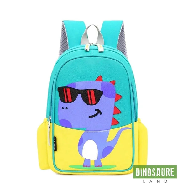 cartable dinosaure sac a dos bleu jaune