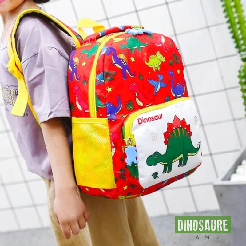 cartable dinosaure dessin rouge